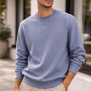 Construct Men's Classic Blue Crewneck Sweater